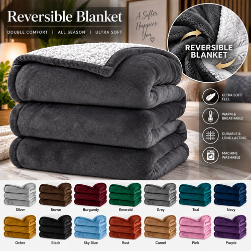 Reversible sherpa fleece - reversible,
