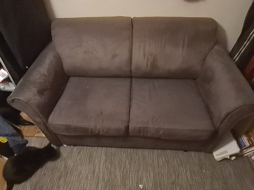 Grey pull out sofa bed - sofa,