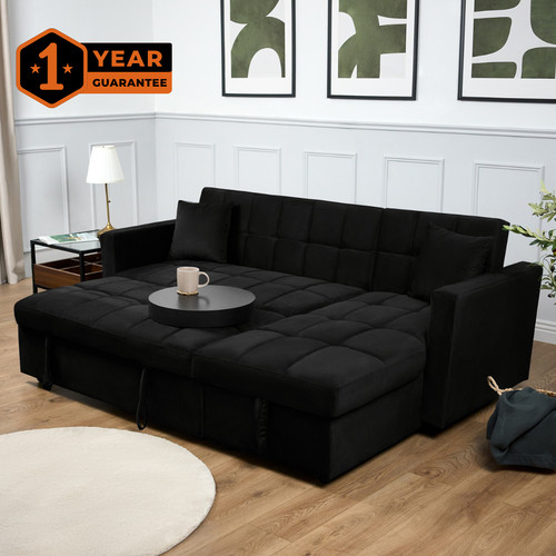 Velvet corner sofa - corner, with