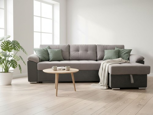 Grey fabric corner shaped - fabric, l