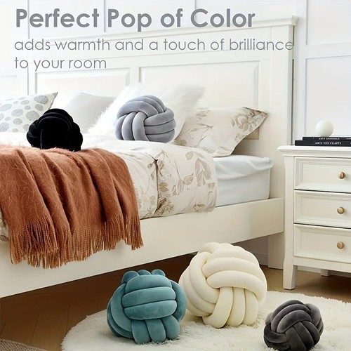 Knot ball cushion round - round, plush