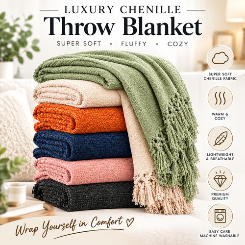 Luxury chenille throw blanket - luxury,