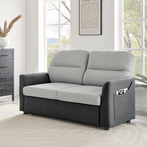 Grey faux suede - grey, sofa